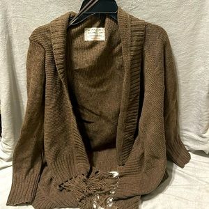 Brown open sweater
